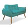 Sofá Opala Namoradeira Para Sala ? Balaqui Decor Cor:azul Turquesa