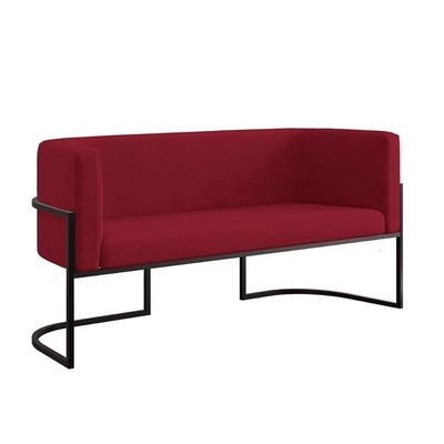 Sofá 2 Lugares Com Base De Metal Preto Reforçada Marsala