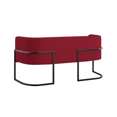 Sofá 2 Lugares Com Base De Metal Preto Reforçada Marsala