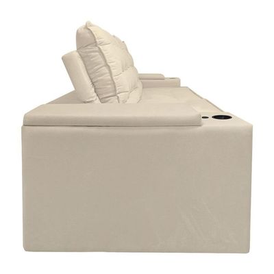 Sofá Retratil Reclinavel 3 Lugares 2,30m Porta Copo USB Bege