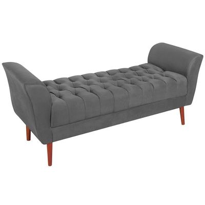 Recamier Grecia 150cm Suede Cinza Escuro Mpassos Cinza Escuro