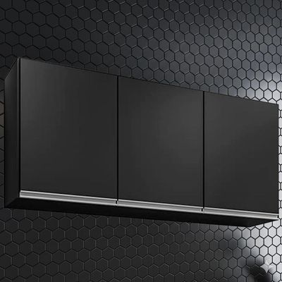 Armario Aereo 3 Portas Bp Valentina 120 Cm Preto Eratto Moveis