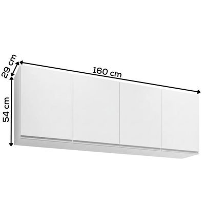 Armario Aereo 4 Portas Bp 160 Cm Lavinia Branco Eratto Moveis