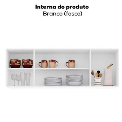 Armario Aereo 4 Portas Bp 160 Cm Lavinia Branco Eratto Moveis