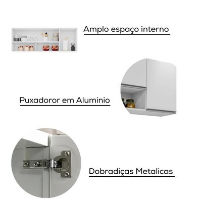 Armario Aereo 2 Portas Bp 150 Cm Maya Branco Eratto Moveis