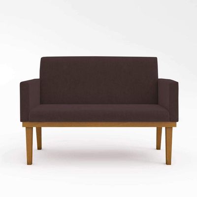 Kit Sofá Namoradeira + Poltrona Reforçada marrom