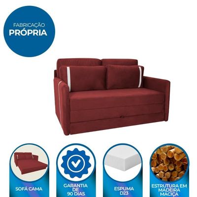 Sofá Cama Para Sala De Estar Martina New Suede Matrix - Goiaba Goiaba