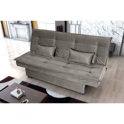 Sofá Cama Casal Reclinável Esmeralda - Marrom Light