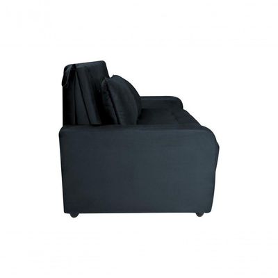 Sofá Cama Para Sala De Estar Amora New Veludo Matrix - Pret Preto