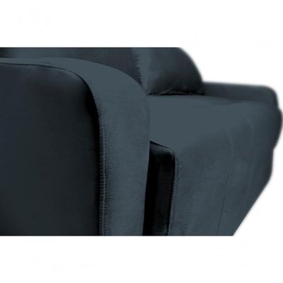 Sofá Cama Para Sala De Estar Amora New Veludo Matrix - Pret Preto