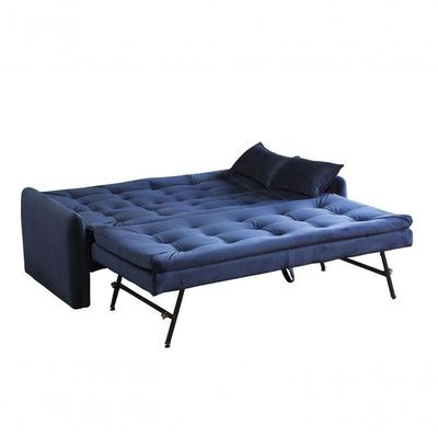 Sofá Cama Reclinável Com Cama Auxiliar Azul Marinho