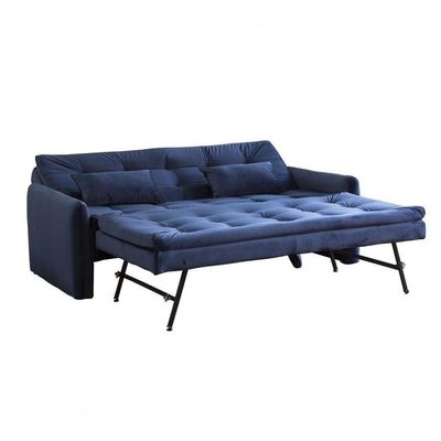 Sofá Cama Reclinável Com Cama Auxiliar Azul Marinho