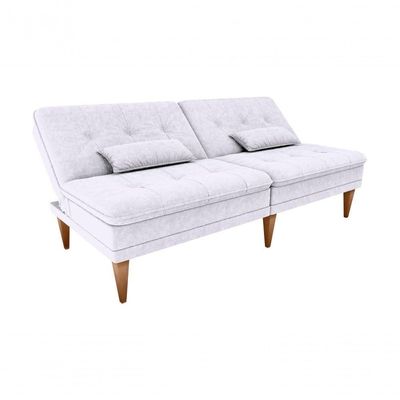Sofá Cama Na Caixa 3 Lugares 190cm E Almofadas Taylor Matrix Bege Bege