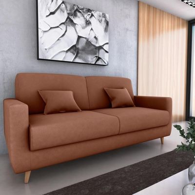Sofá Cama Emília 2 Lugares 190cm Veludo Ferrugem Matrix