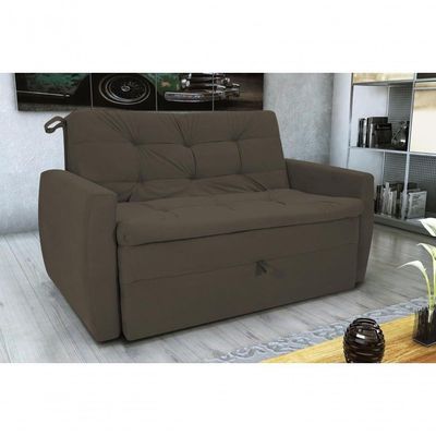 Sofá Cama Meg 2 Lugares Suede Capuccino Matrix