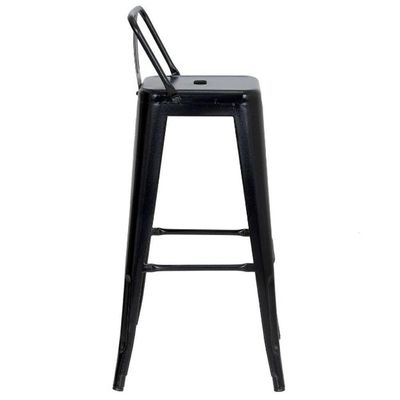 Kit 3 Banquetas Iron Tolix Design Industrial Em Aço Com Encosto