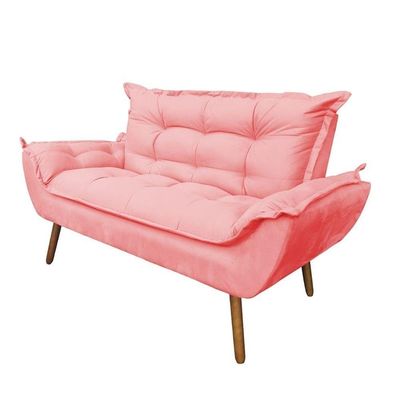 Namoradeira Decorativa Opala 2 Lugares Suede Rose