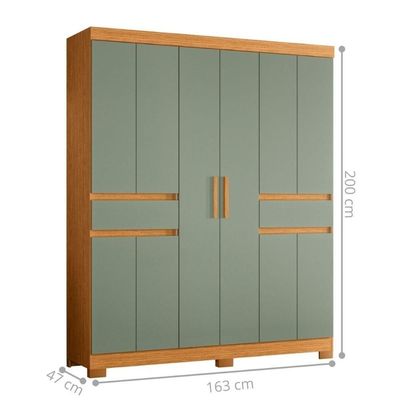 Roupeiro Solteiro 10 Portas 2 Gavetas Cinamomo