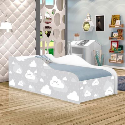 Mini Cama Fun Nuvens Cinza
