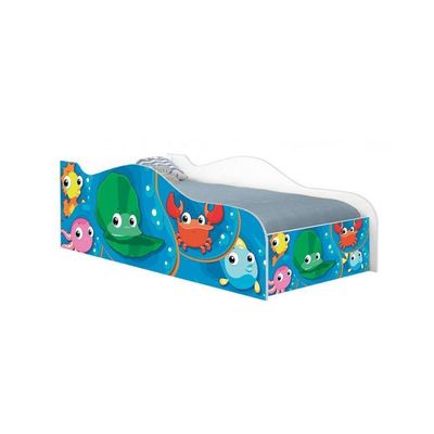Mini Cama Fun Fundo Do Mar Peixes Infantil Com Colchão