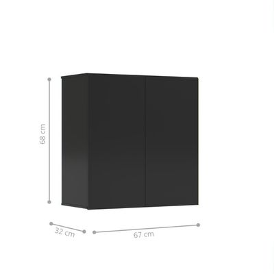 Armário Aéreo Aliex 02 Portas Preto