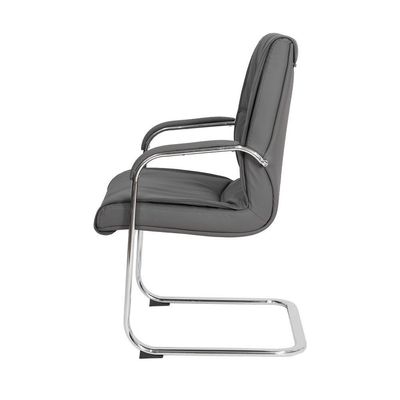 Cadeira Escritório Interlocutor Big Fixa Cinza Base Cromada