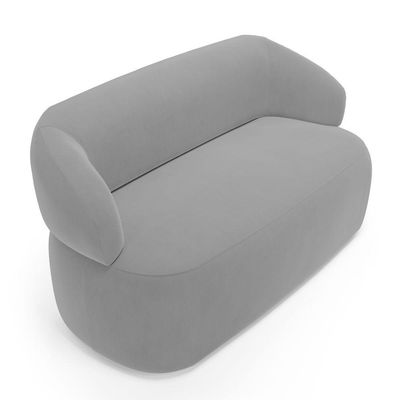 Sofá Orgânico 02 Lugares Living Glee 140cm Veludo Cinza - Desk Design