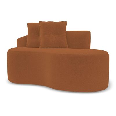 Kit 02 Sofás Orgânicos Living Bob 145cm 02 Lugares Com 02 Almofadas Bouclê Terracota - Desk Design
