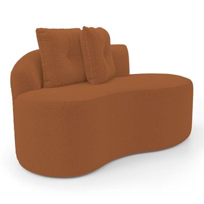 Kit 02 Sofás Orgânicos Living Bob 145cm 02 Lugares Com 02 Almofadas Bouclê Terracota - Desk Design
