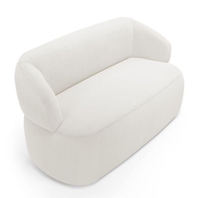 Sofá Orgânico 02 Lugares Living Glee 140cm Bouclê Off White - Desk Design