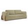 Sofá Living Bloom 220cm 03 Lugares Com Pés De Madeira Bouclê Bege - Desk Design