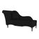 Divã Recamier Chaise Longue Valentina Clássico Com Pés De Madeira Veludo Preto - Desk Design