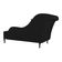 Divã Recamier Chaise Longue Valentina Clássico Com Pés De Madeira Veludo Preto - Desk Design