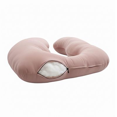 Almofada Travesseiro De Corpo Gestante Relaxante Isa Grande Macia Veludo Rosé - Desk Design