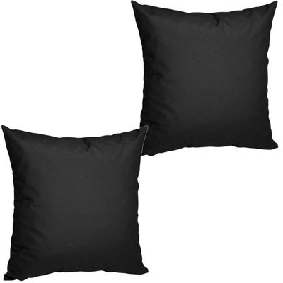 2 Almofadas Cheias P/ Sofá Decorativas Impermeáveis Pequena Preto