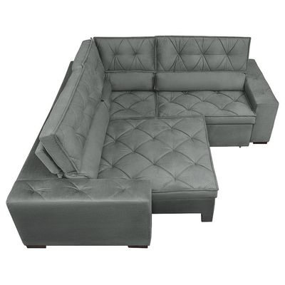 Sofá Canto Retrátil Reclinável Molas Cama Inbox 2,20x2,20