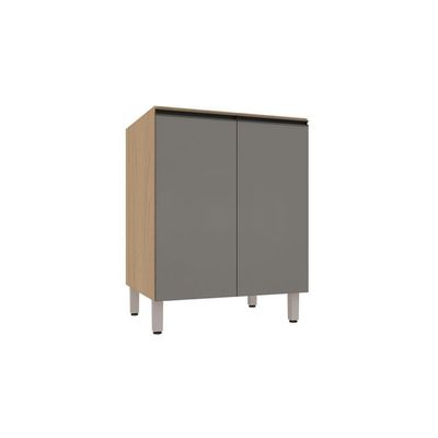 Balcão De Cozinha Sem Tampo 2 Portas 70cm Luciane Essenza Mó Andorra/cinza Puro
