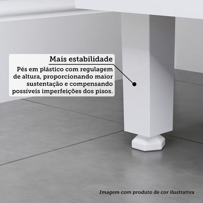 Balcão De Cozinha Sem Tampo 2 Portas 70cm Luciane Essenza Mó Andorra/cinza Puro