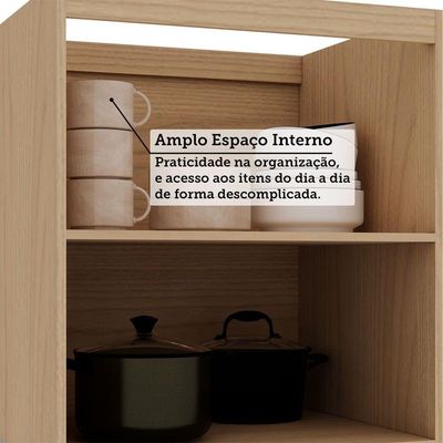 Balcão De Cozinha Sem Tampo 2 Portas 70cm Luciane Essenza Mó Andorra/cinza Puro