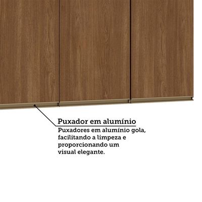 Armário Aéreo 120cm 3 Portas Luciane Móveis Branco/carvalho Jari
