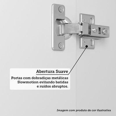 Armário Aéreo 70cm 2 Portas Essenza Luciane Móveis Andorra/cinza Puro