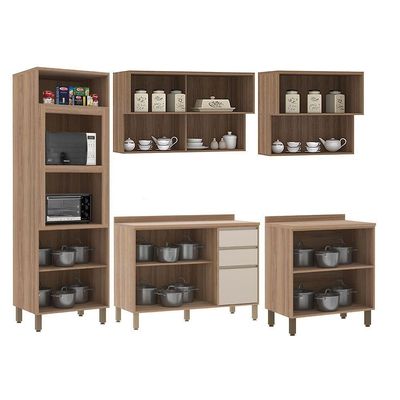 Cozinha Completa 5 Pçs Espaço Micro-ondas E Tampo 270cm Lari Vanilla-connect