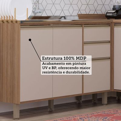 Cozinha Completa 7 Pçs Tampo 468cm Lari Luciane Móveis Vanilla-connect