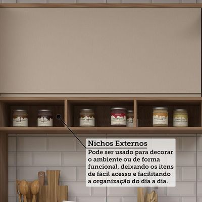 Cozinha Completa 7 Pçs Tampo 468cm Lari Luciane Móveis Vanilla-connect
