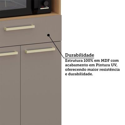 Paneleiro 4 Pts Espaço Forno E Micro-ondas 70cm Duna Luciane Freijó-cinammon