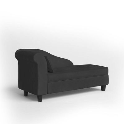 Recamier Diva França 1,40m Suede Preto - Inova Decor