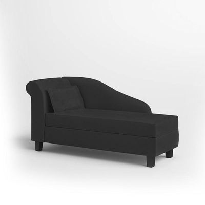 Recamier Diva França 1,40m Suede Preto - Inova Decor