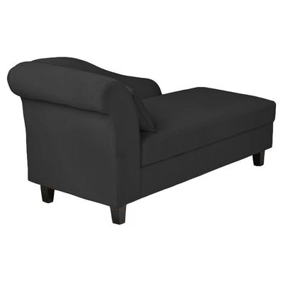 Recamier Diva França 1,40m Suede Preto - Inova Decor
