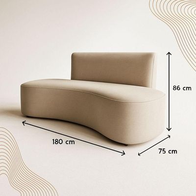 Sofá Feijão Orgânico Curvo 3 Lugar Suede Sala Contemporânea Cor:rose