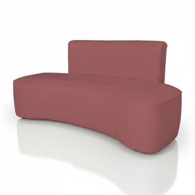 Sofá Feijão Orgânico Curvo 3 Lugar Suede Sala Contemporânea Cor:rose